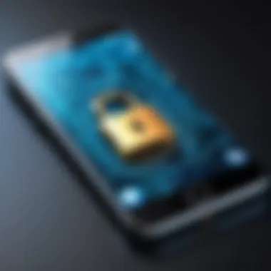 Smartphone with a digital lock symbol