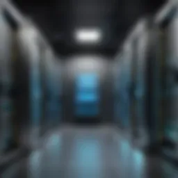 A secure server room showcasing advanced technology and safety measures.