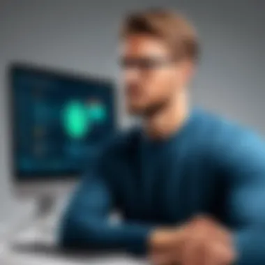 Artwork depicting a person making a confident decision on choosing antivirus software