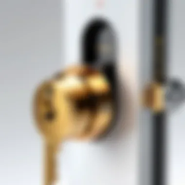 Digital Lock and Key Representing Security Illustration showcasing a digital lock with a key symbolizing secure antivirus software