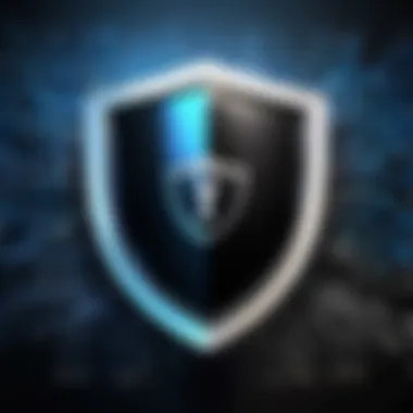 Shield as Protection Against Cyber Threats Visualizing a shield with a shield as a shield against cyber threats