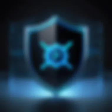 Symbol of Online Privacy Protection A digital shield representing online security