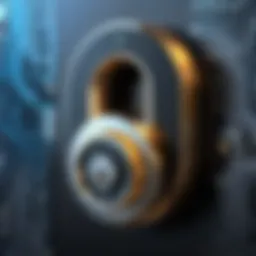 A digital lock symbolizing cybersecurity