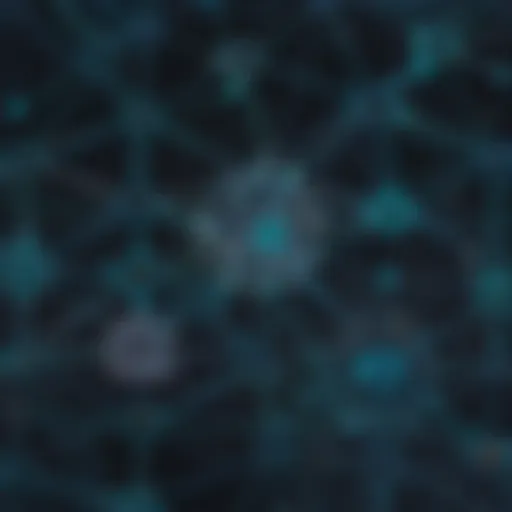 A complex network diagram representing the dark web architecture