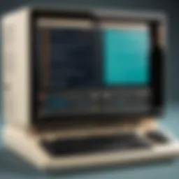 A vintage computer terminal displaying the Eliza chatbot interface