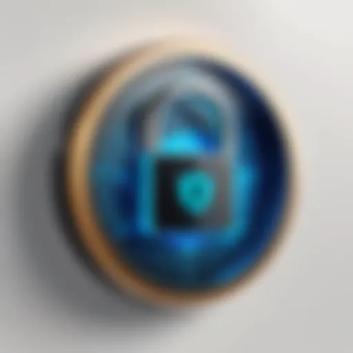 A digital lock symbolizing online security