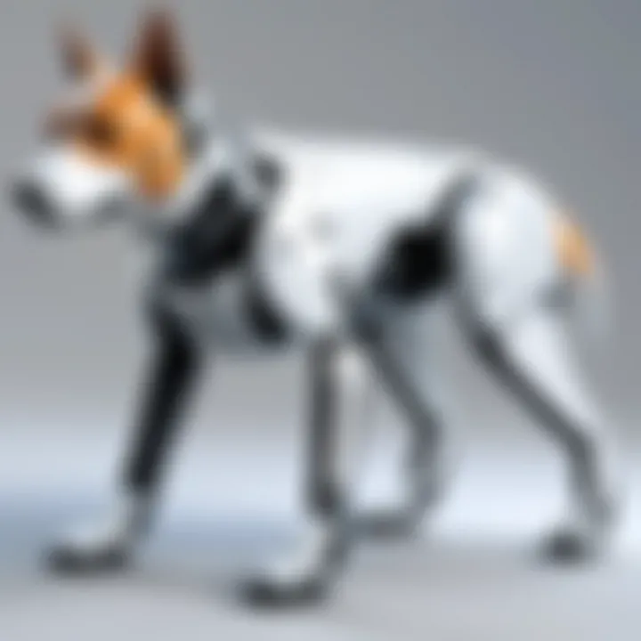 Unitree robot dog showcasing its advanced design and agility.