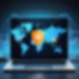 Visual representation of VPN technology altering location