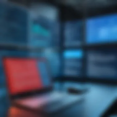 A depiction of complex cyber threats targeting Windows systems.