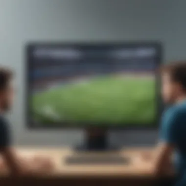 Dynamic motion blur of football match on screen