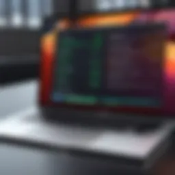 Illustration of MacBook Pro with antivirus software interface