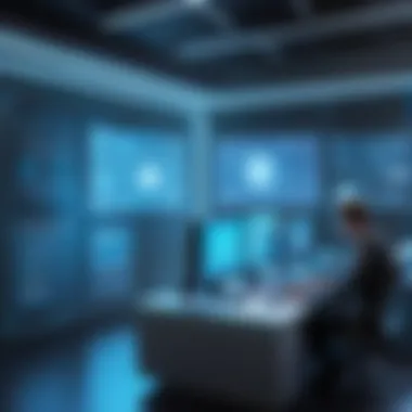 Futuristic Cybersecurity Education Illustration depicting ShieldScholar's futuristic approach to cybersecurity education