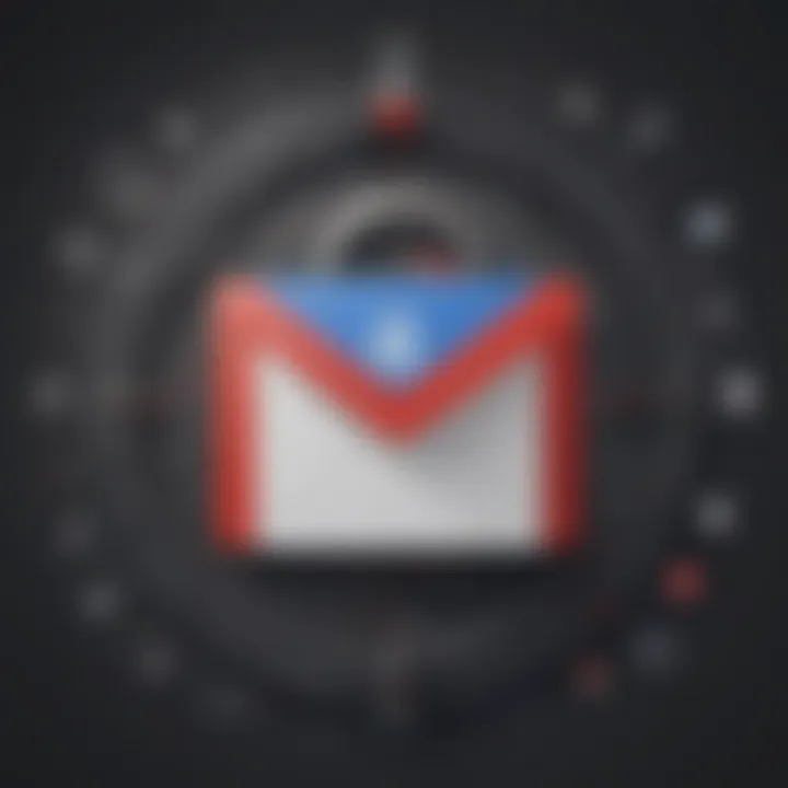 Illustration depicting secure lock symbolizing Gmail security