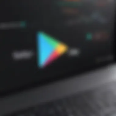 Google Play logo on MacBook screen