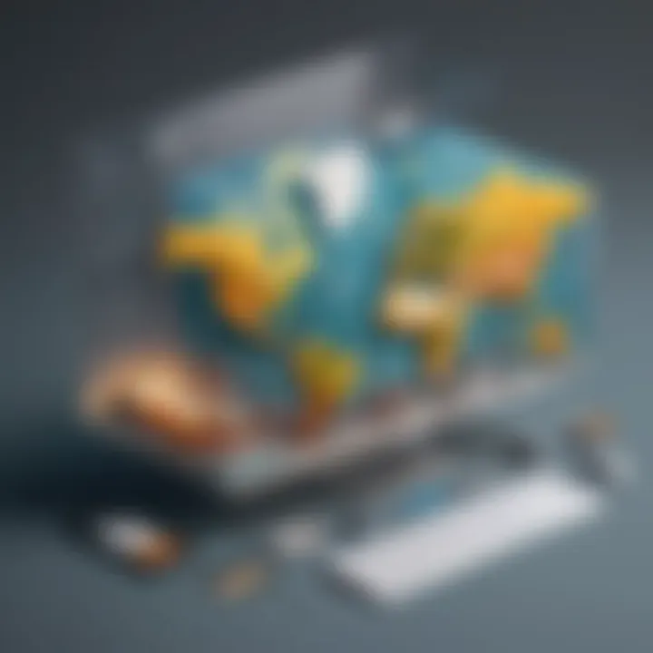 Elegant travel blog theme design with map elements