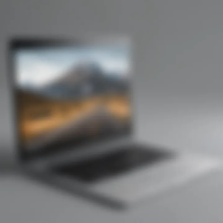 Sleek laptop with travel blog website on screen