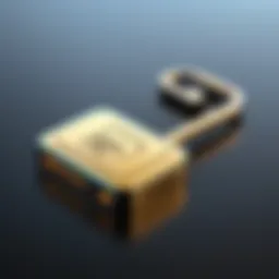 A secure digital key symbolizing password protection.
