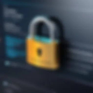 A padlock icon on a webpage indicating security measures.