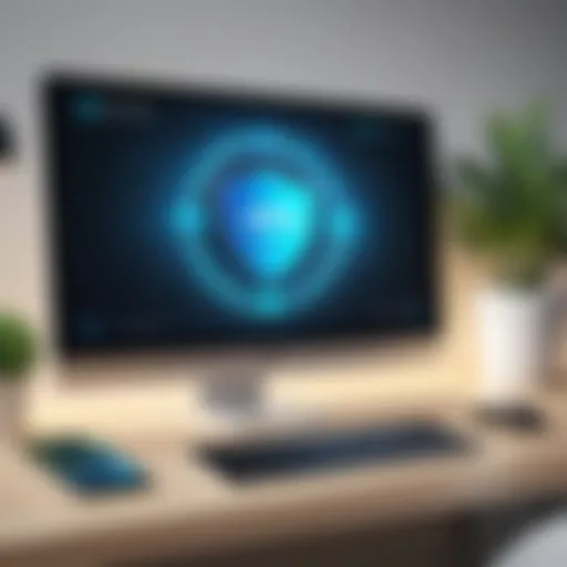 Illustration of VPN activation interface on a desktop