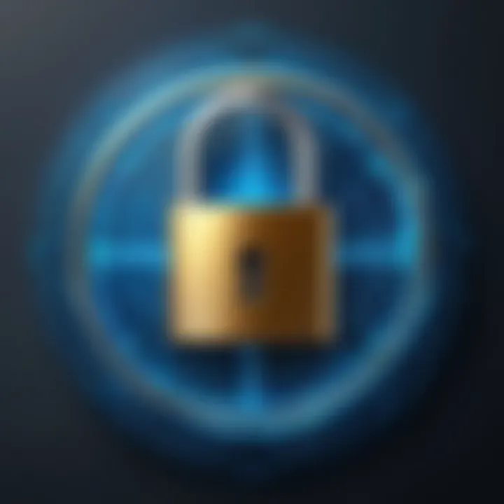 Lock symbol representing online privacy and security