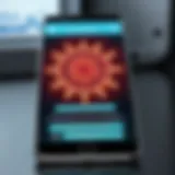 Close-up of smartphone screen displaying a virus warning