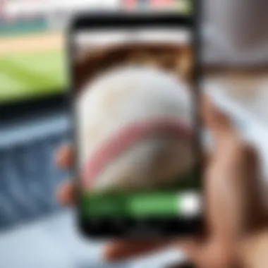 Streaming Baseball on Mobile A mobile device displaying a baseball streaming app