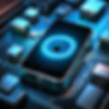 Concept image of digital locks surrounding a smartphone
