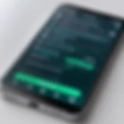 Close-up of a smartphone displaying suspicious app activity.