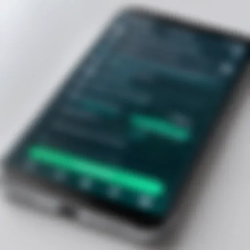 Close-up of a smartphone displaying suspicious app activity.