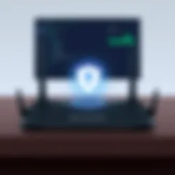 Visual representation of VPN integration with router