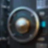 Illustration of a secure digital vault with password icons