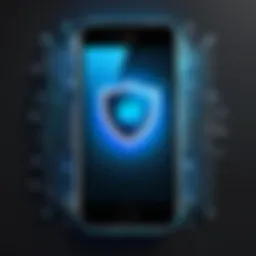 Illustration depicting iPhone security shield