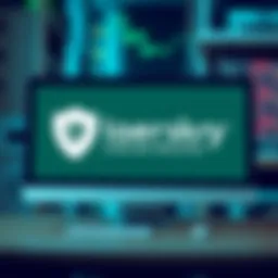 Kaspersky Internet Security logo displayed on a digital screen