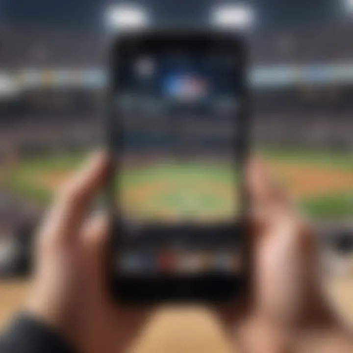 Creative visualization of live MLB game on iPhone screen