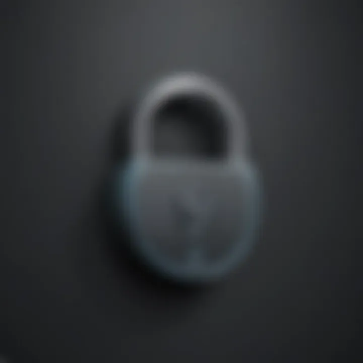 Lock symbol securing sensitive information