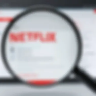 Magnifying glass searching for Netflix deals