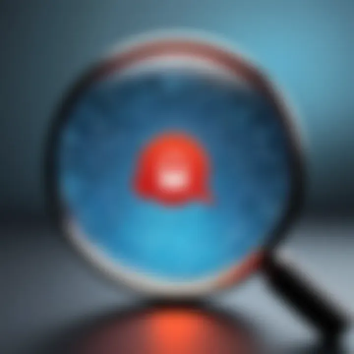 Illustration of a magnifying glass focusing on ad blocking strategies