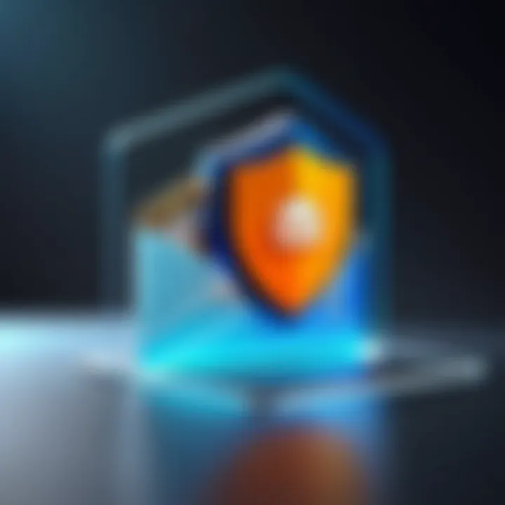 Email security shield illustration