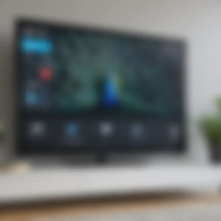 Modern smart TV with Peacock app interface