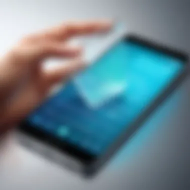 Concept of digital cleanliness represented by a mobile phone with a clean interface