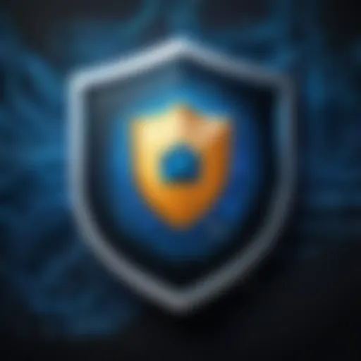 A digital shield symbolizing online privacy.