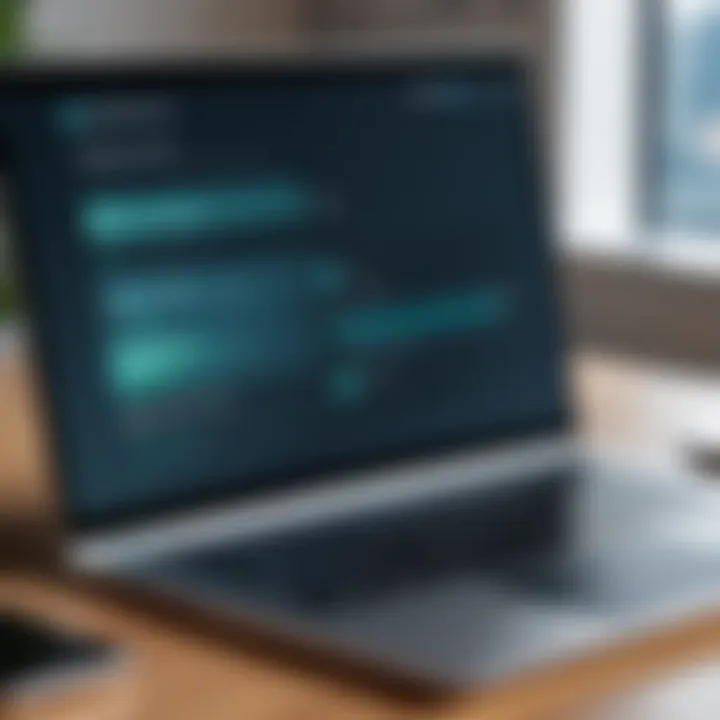 A sleek laptop displaying a VPN interface.