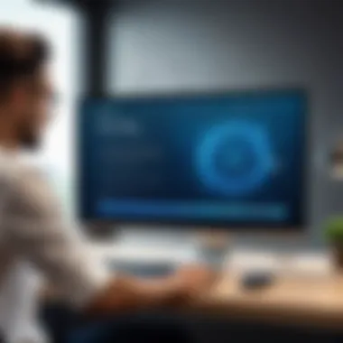 Secure Web Browsing Experience A person browsing the web with a secure connection.