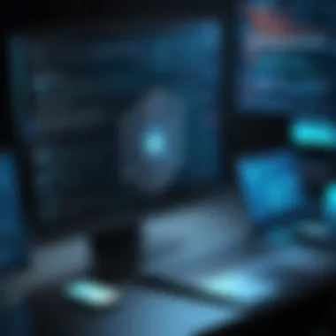 Ethical Considerations on the Dark Web An abstract design representing ethical considerations in dark web activities.