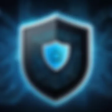 A shield symbolizing cybersecurity measures