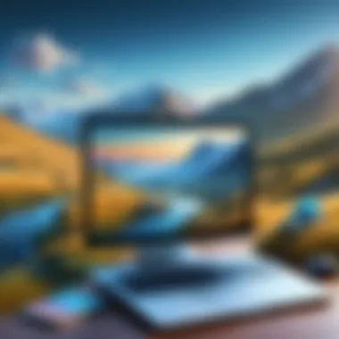 Exploring the Digital Landscape Safely A serene digital landscape representing online safety