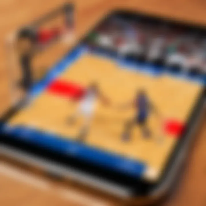 NBA game app icon on mobile device