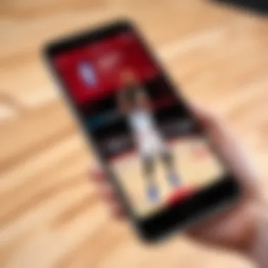 Smartphone showing live NBA game broadcast