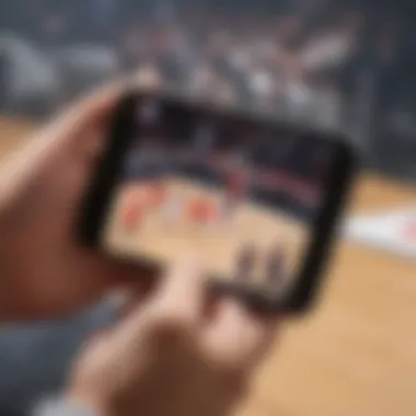 Streaming NBA game on iPhone screen