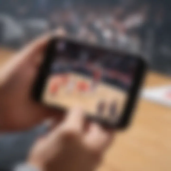 Streaming NBA game on iPhone screen